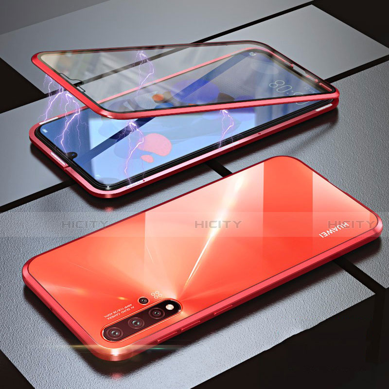 Coque Rebord Bumper Luxe Aluminum Metal Miroir 360 Degres Housse Etui pour Huawei Nova 5 Rouge Plus