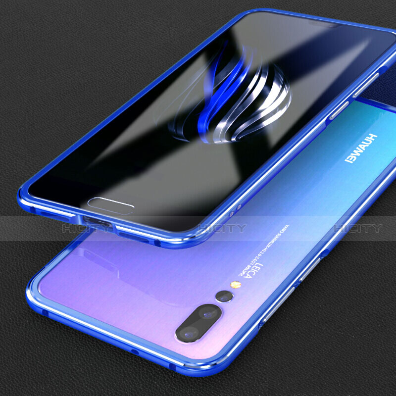 Coque Rebord Bumper Luxe Aluminum Metal Miroir 360 Degres Housse Etui pour Huawei P20 Pro Plus