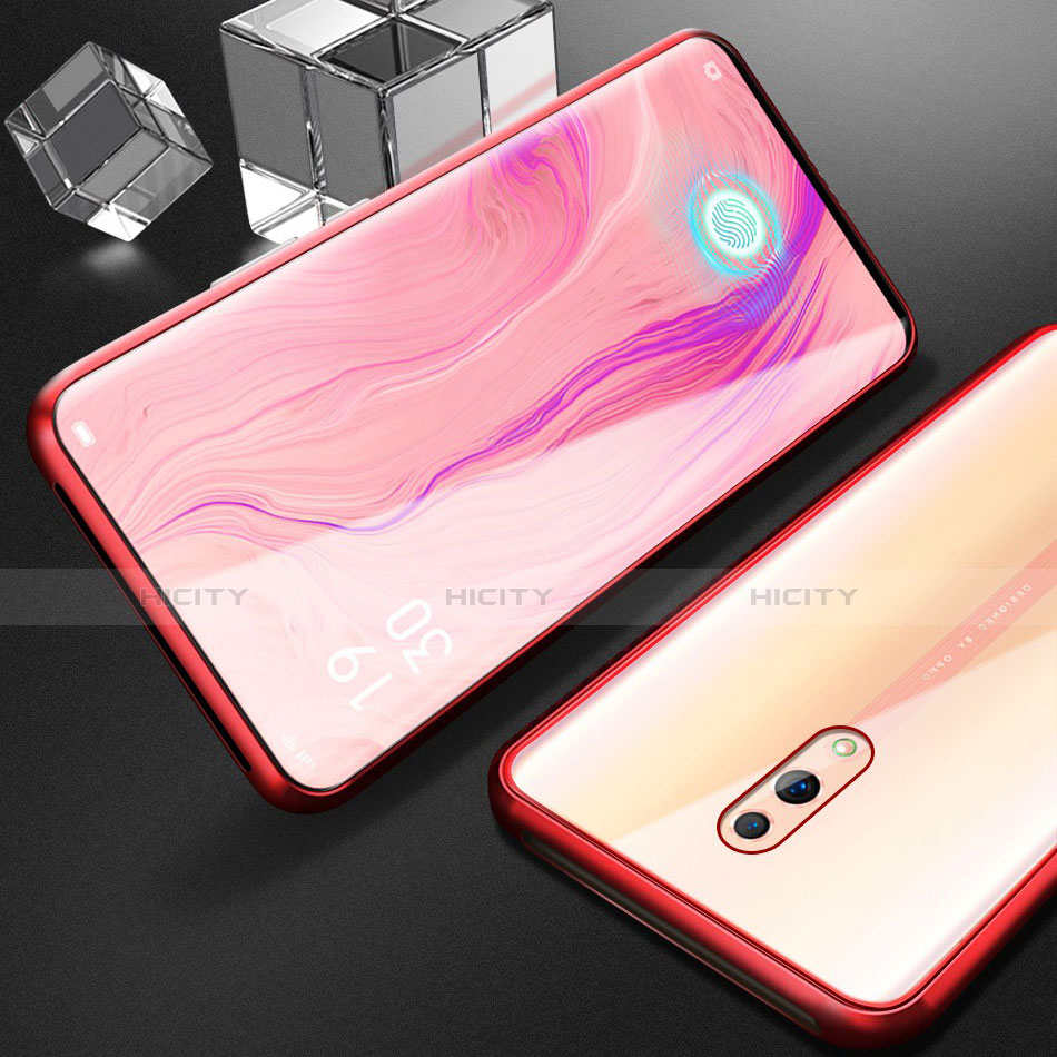 Coque Rebord Bumper Luxe Aluminum Metal Miroir 360 Degres Housse Etui pour Oppo Reno Rouge Plus