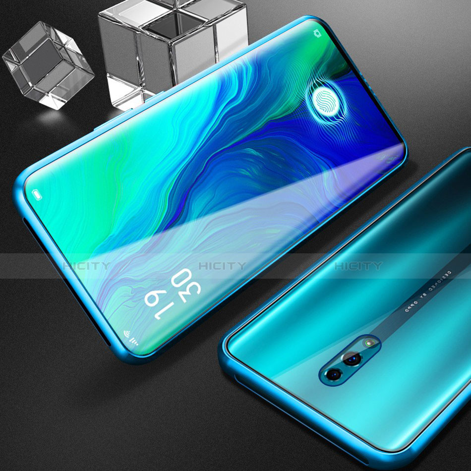 Coque Rebord Bumper Luxe Aluminum Metal Miroir 360 Degres Housse Etui pour Oppo Reno Vert Plus