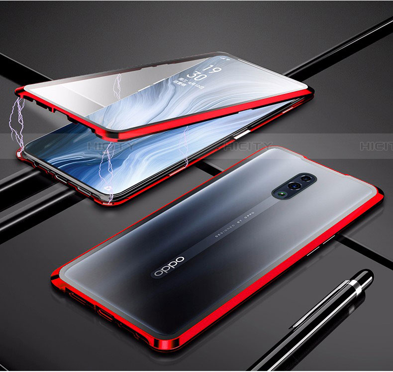 Coque Rebord Bumper Luxe Aluminum Metal Miroir 360 Degres Housse Etui pour Realme X Rouge Plus