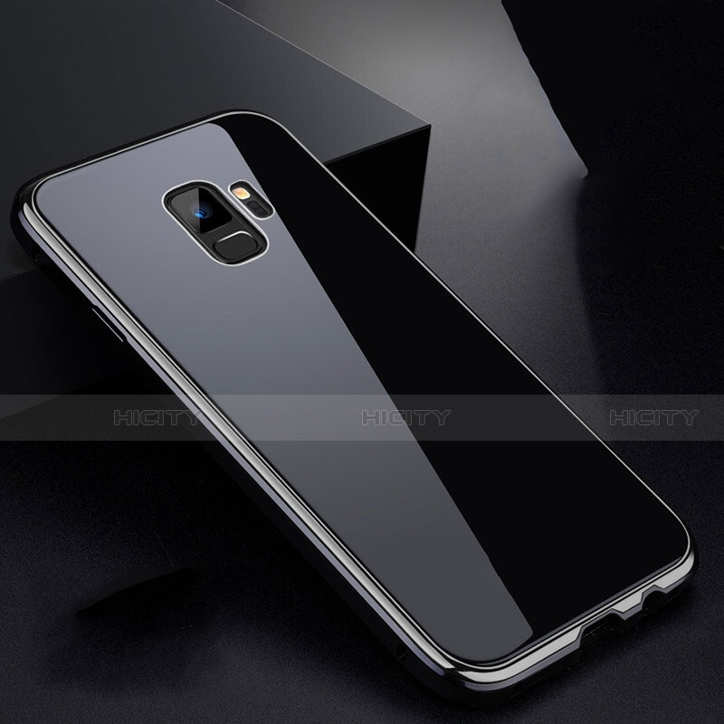 Coque Rebord Bumper Luxe Aluminum Metal Miroir 360 Degres Housse Etui pour Samsung Galaxy S9 Gris Plus