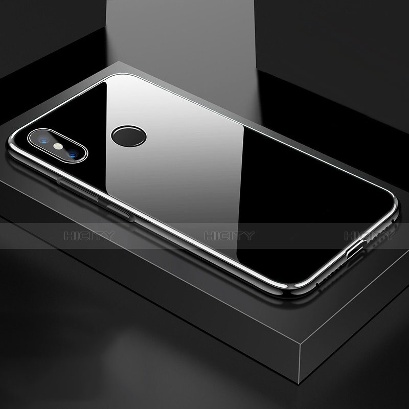 Coque Rebord Bumper Luxe Aluminum Metal Miroir 360 Degres Housse Etui pour Xiaomi Mi 8 Argent Plus