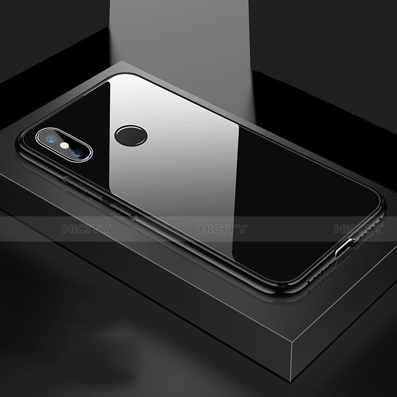 Coque Rebord Bumper Luxe Aluminum Metal Miroir 360 Degres Housse Etui pour Xiaomi Mi 8 Noir Plus