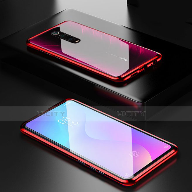 Coque Rebord Bumper Luxe Aluminum Metal Miroir 360 Degres Housse Etui pour Xiaomi Mi 9T Pro Rouge Plus