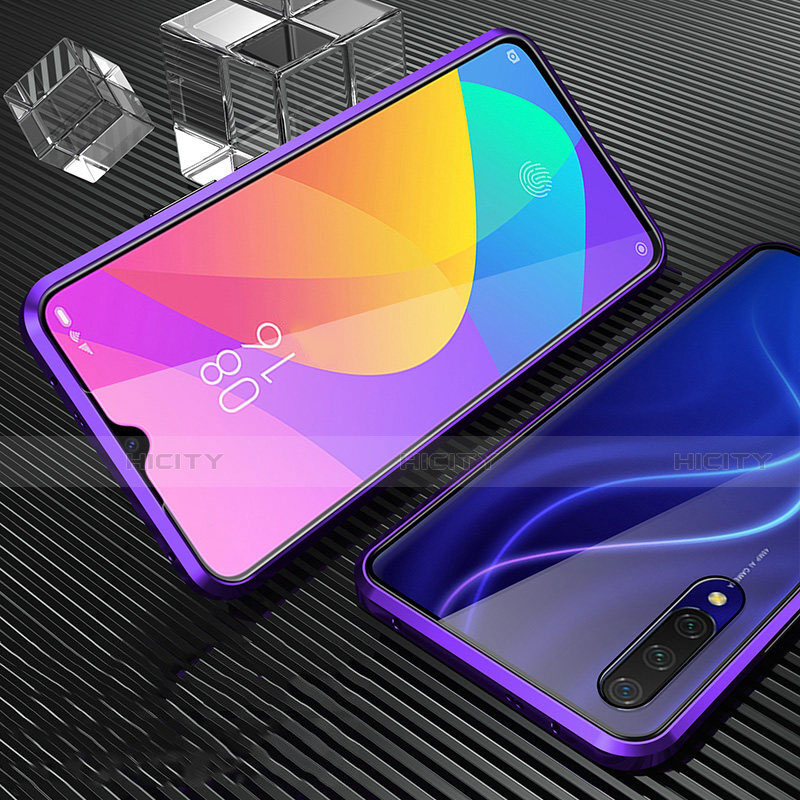 Coque Rebord Bumper Luxe Aluminum Metal Miroir 360 Degres Housse Etui pour Xiaomi Mi A3 Violet Plus