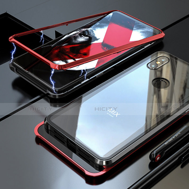 Coque Rebord Bumper Luxe Aluminum Metal Miroir 360 Degres Housse Etui pour Xiaomi Mi Mix 3 Rouge Plus