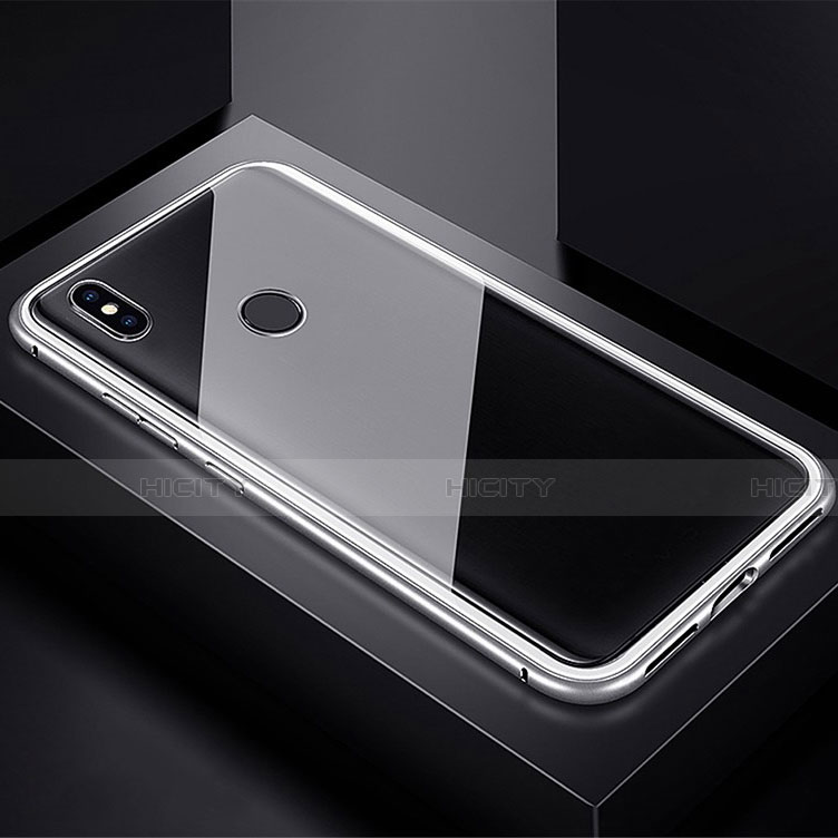 Coque Rebord Bumper Luxe Aluminum Metal Miroir 360 Degres Housse Etui pour Xiaomi Redmi Note 7 Argent Plus