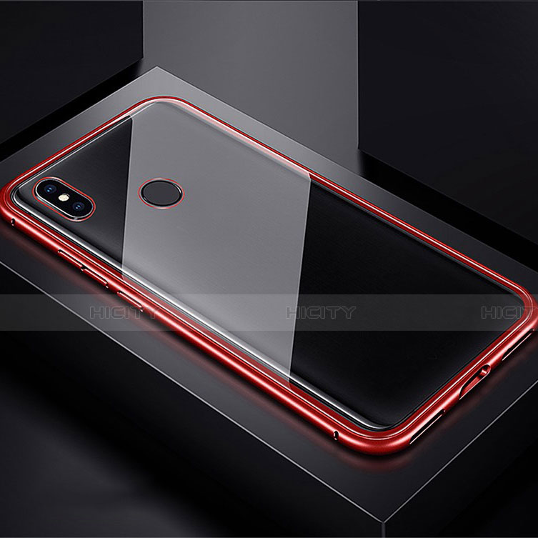 Coque Rebord Bumper Luxe Aluminum Metal Miroir 360 Degres Housse Etui pour Xiaomi Redmi Note 7 Pro Rouge Plus