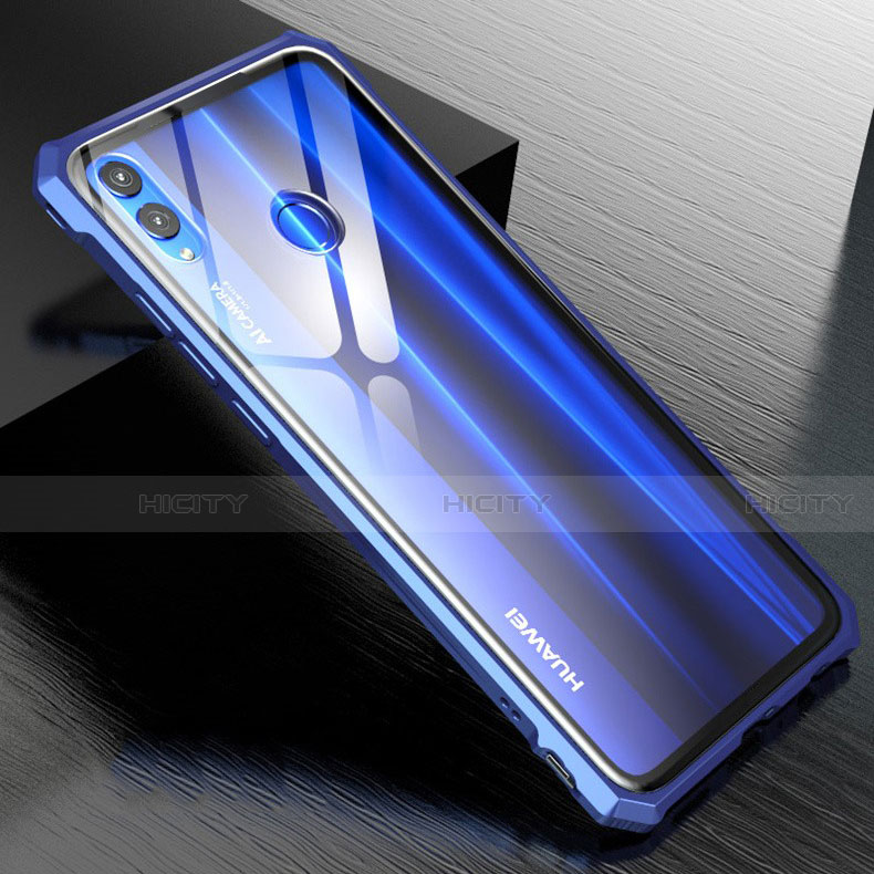 Coque Rebord Bumper Luxe Aluminum Metal Miroir Housse Etui M01 pour Huawei Honor 8X Bleu Plus