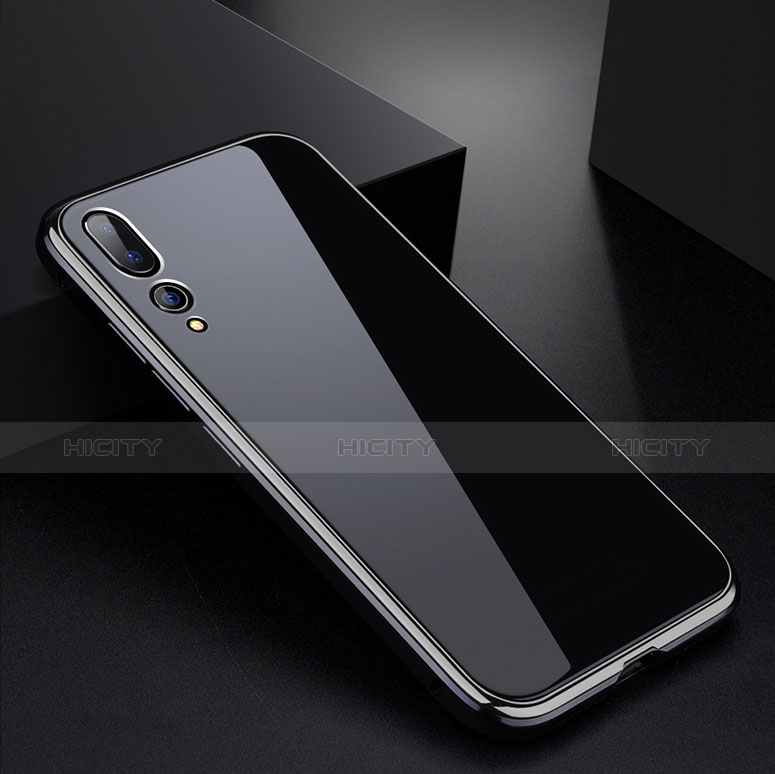 Coque Rebord Bumper Luxe Aluminum Metal Miroir Housse Etui M01 pour Huawei P20 Pro Argent Plus