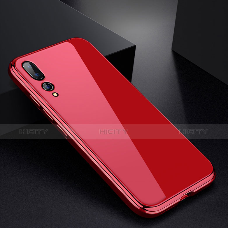 Coque Rebord Bumper Luxe Aluminum Metal Miroir Housse Etui M01 pour Huawei P20 Pro Rouge Plus