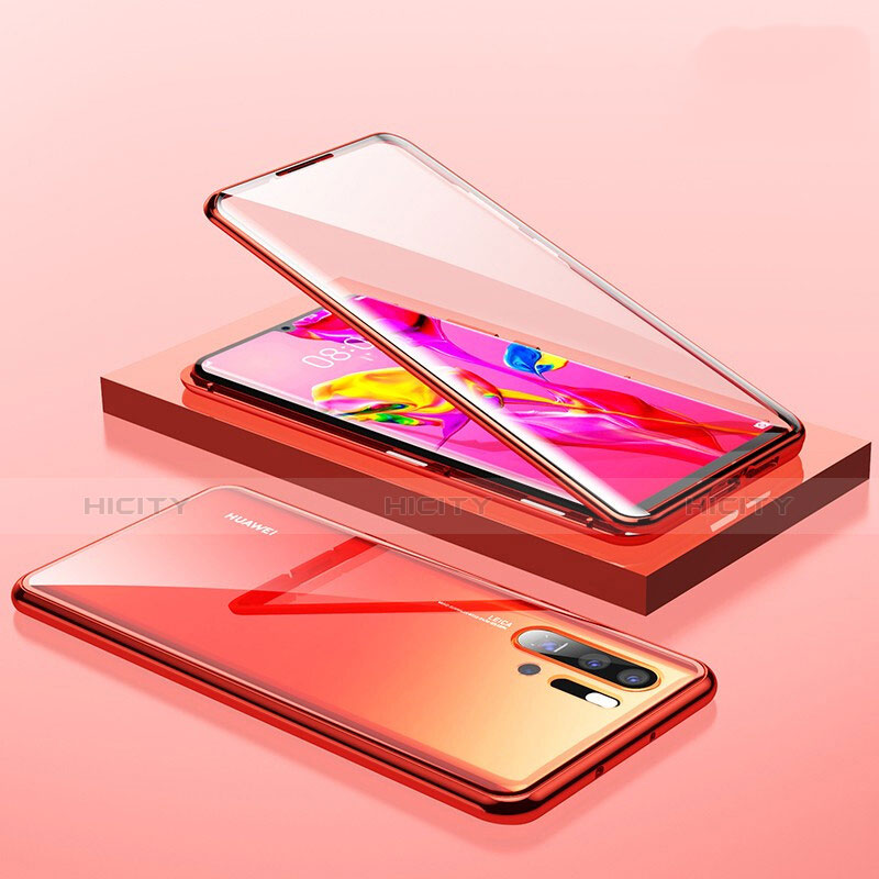 Coque Rebord Bumper Luxe Aluminum Metal Miroir Housse Etui M01 pour Huawei P30 Pro New Edition Rouge Plus