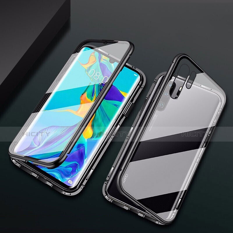 Coque Rebord Bumper Luxe Aluminum Metal Miroir Housse Etui M02 pour Huawei P30 Pro New Edition Noir Plus