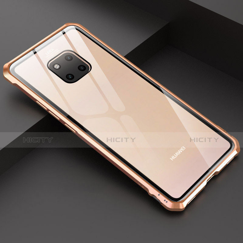 Coque Rebord Bumper Luxe Aluminum Metal Miroir Housse Etui M03 pour Huawei Mate 20 Pro Or Plus