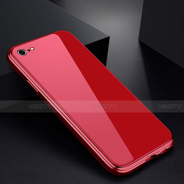 Coque Rebord Bumper Luxe Aluminum Metal Miroir Housse Etui pour Apple iPhone 6 Rouge Plus