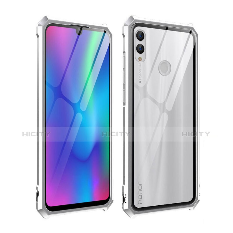 Coque Rebord Bumper Luxe Aluminum Metal Miroir Housse Etui pour Huawei Honor 10 Lite Argent Plus