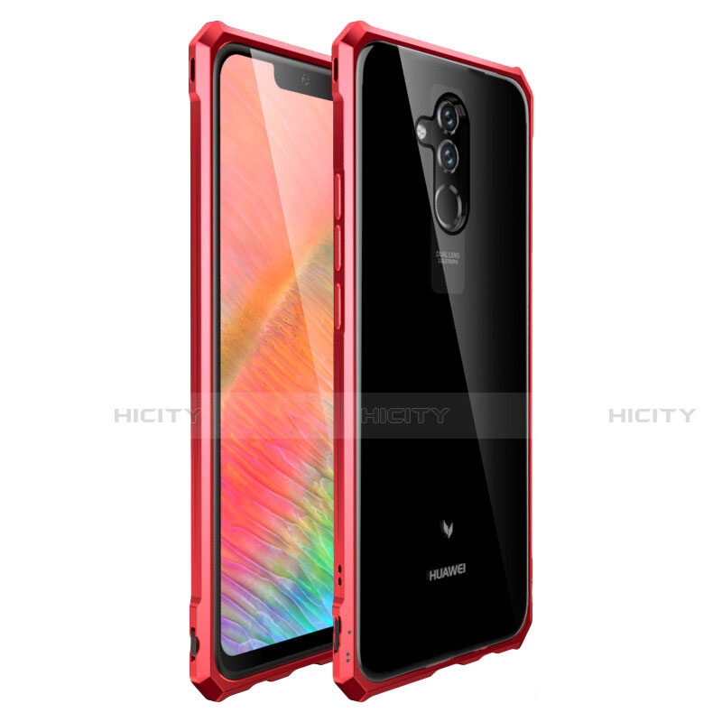 Coque Rebord Bumper Luxe Aluminum Metal Miroir Housse Etui pour Huawei Mate 20 Lite Rouge Plus