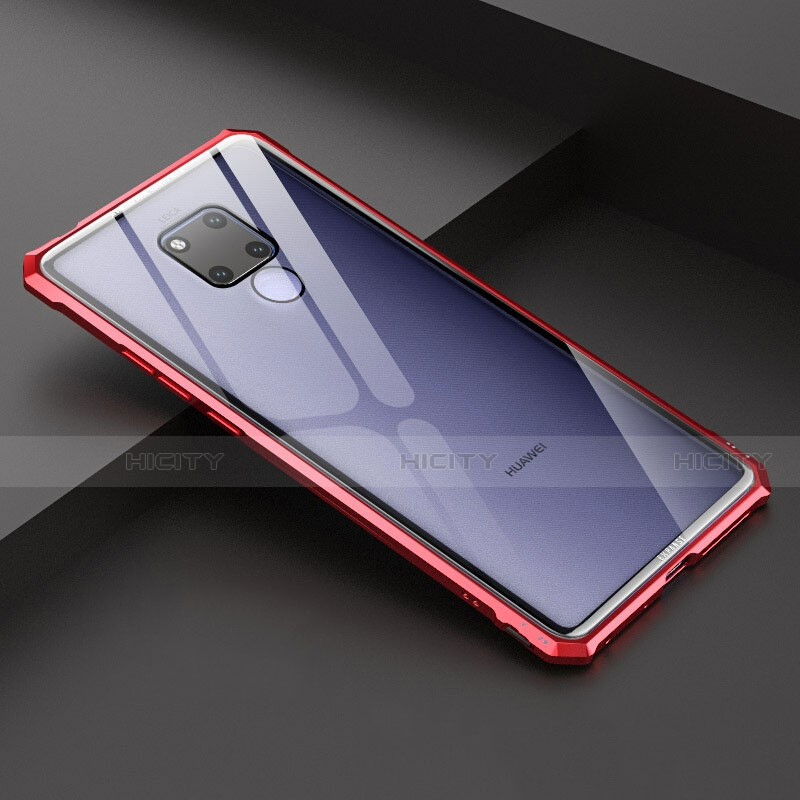 Coque Rebord Bumper Luxe Aluminum Metal Miroir Housse Etui pour Huawei Mate 20 X 5G Rouge Plus