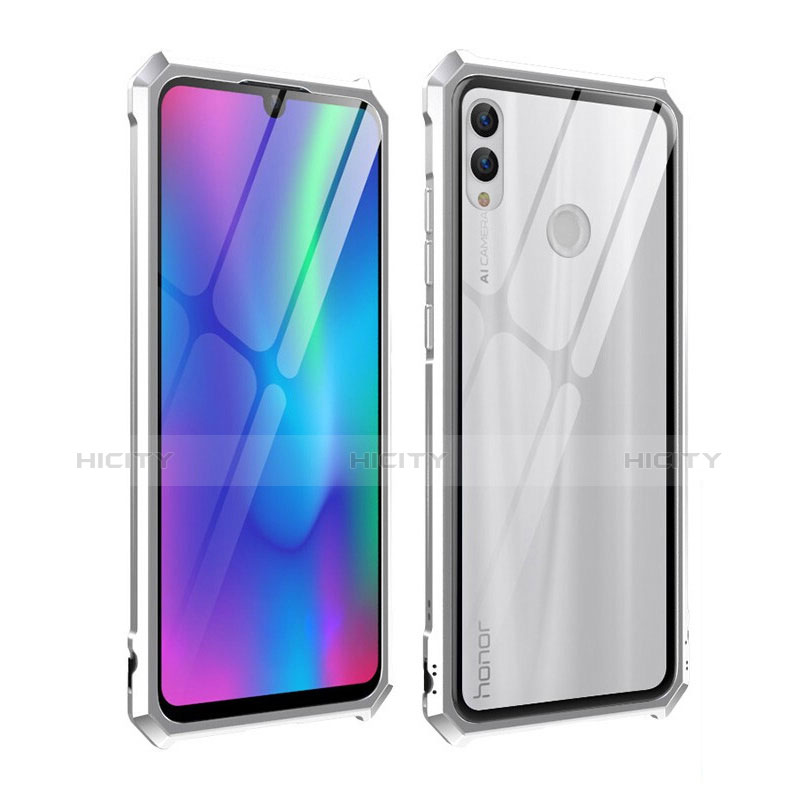 Coque Rebord Bumper Luxe Aluminum Metal Miroir Housse Etui pour Huawei P Smart (2019) Argent Plus