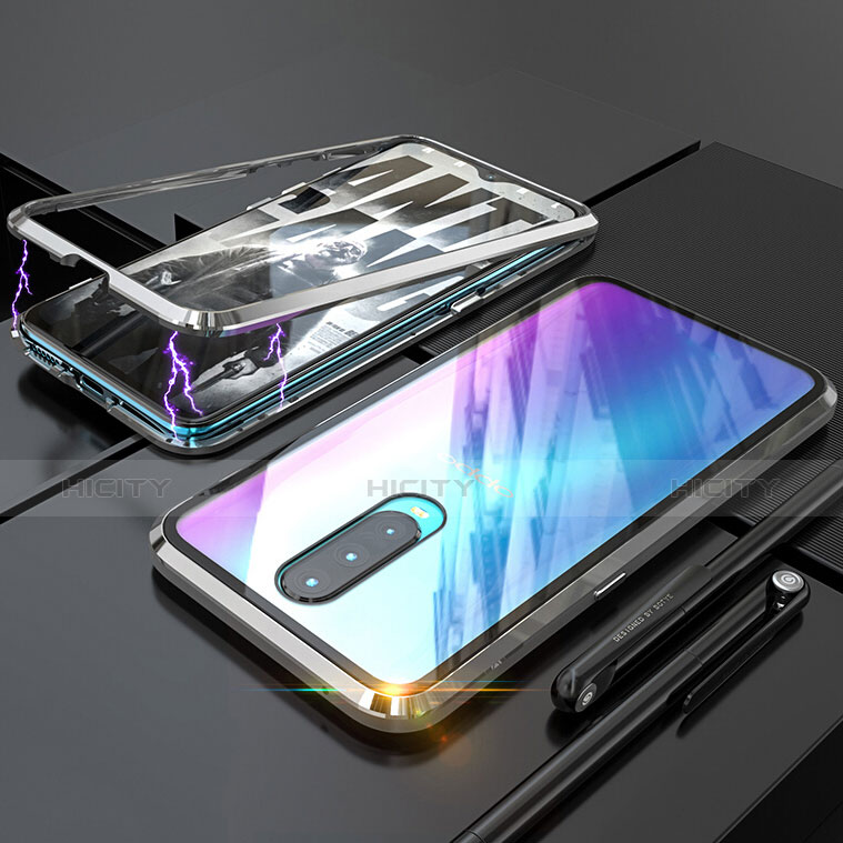 Coque Rebord Bumper Luxe Aluminum Metal Miroir Housse Etui pour Oppo RX17 Pro Argent Plus