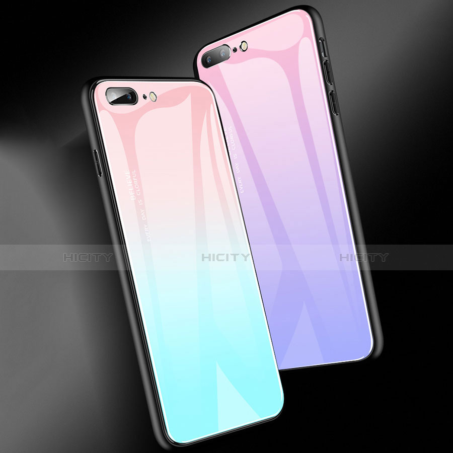 Coque Rebord Contour Silicone et Vitre Miroir Housse Etui A01 pour Apple iPhone 7 Plus Plus