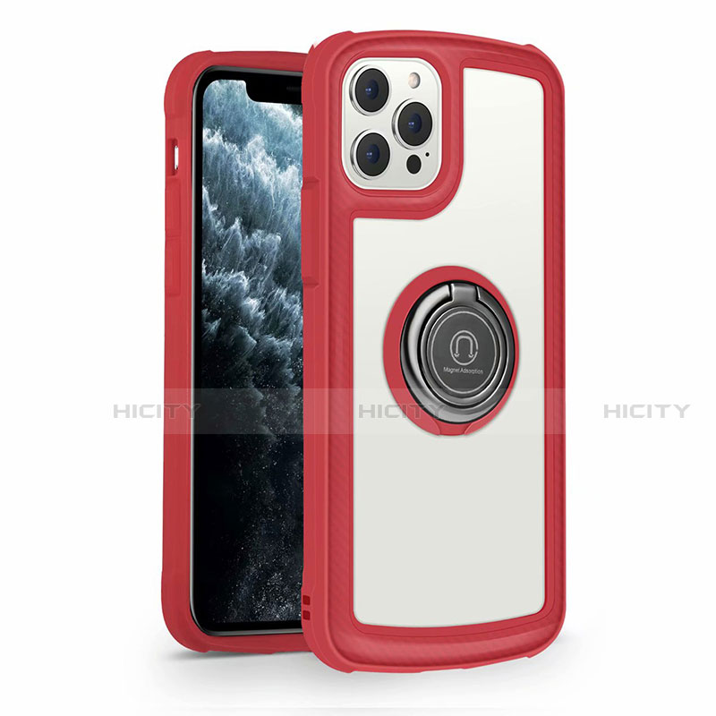 Coque Rebord Contour Silicone et Vitre Miroir Housse Etui avec Support Bague Anneau Magnetique N01 pour Apple iPhone 12 Pro Max Plus