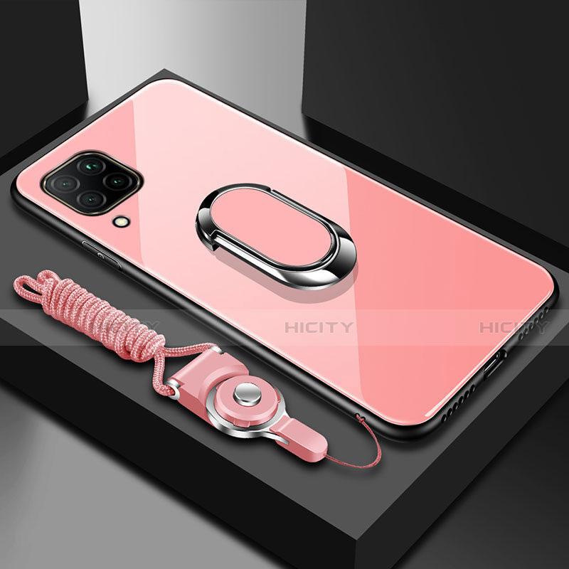 Coque Rebord Contour Silicone et Vitre Miroir Housse Etui avec Support Bague Anneau Magnetique pour Huawei Nova 6 SE Plus