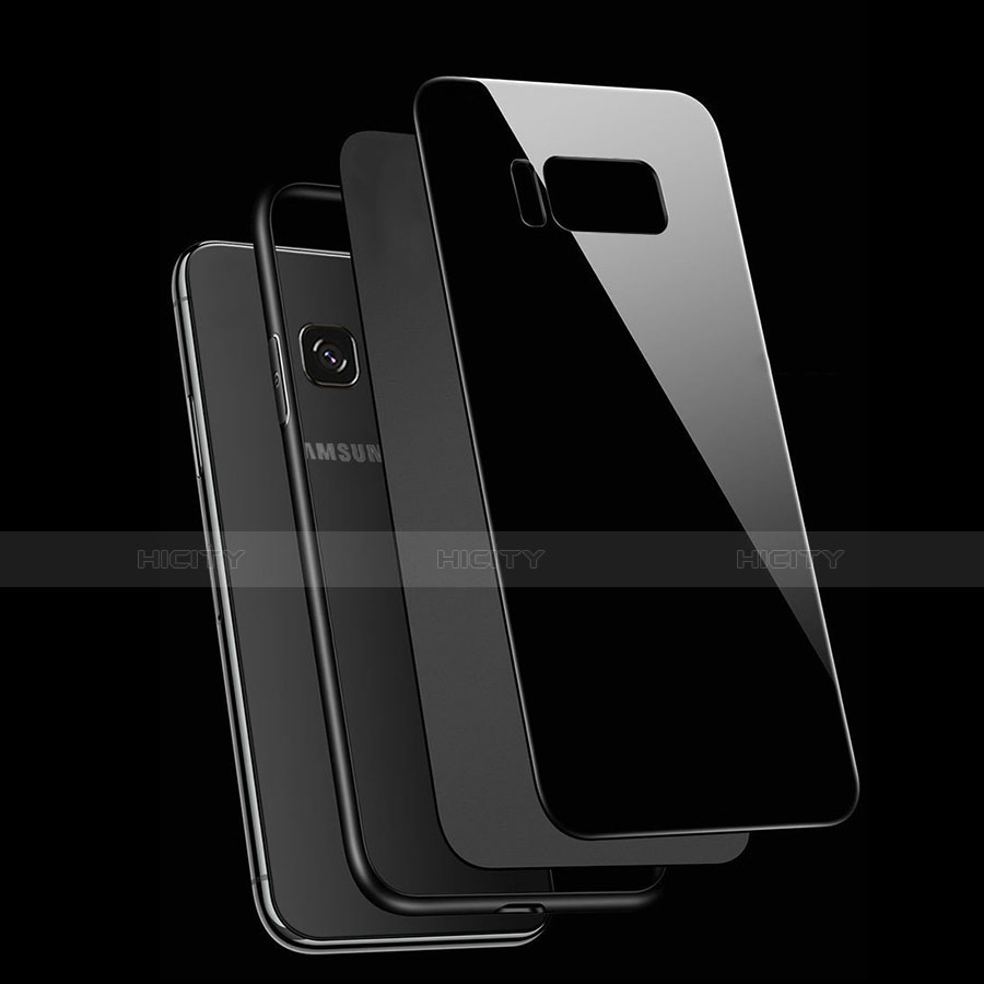 Coque Rebord Contour Silicone et Vitre Miroir Housse Etui avec Support Bague Anneau Magnetique pour Samsung Galaxy S8 Plus