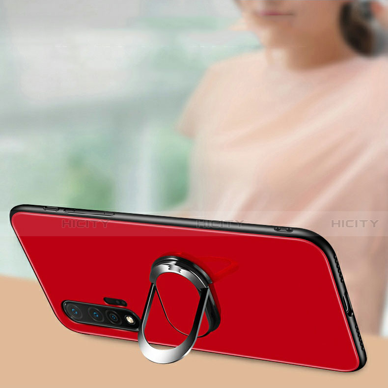 Coque Rebord Contour Silicone et Vitre Miroir Housse Etui avec Support Bague Anneau Magnetique T01 pour Huawei Nova 6 5G Plus