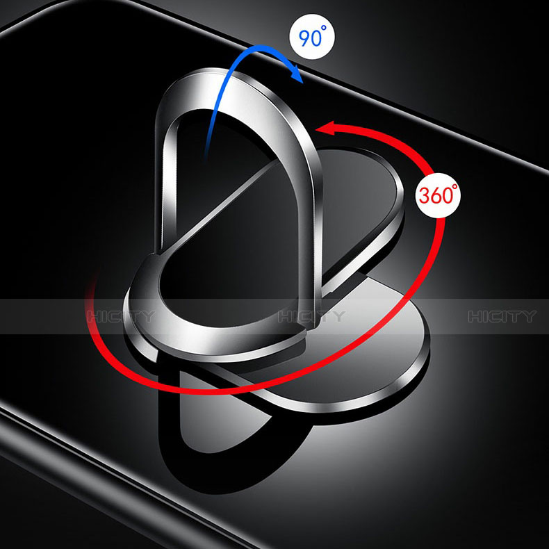 Coque Rebord Contour Silicone et Vitre Miroir Housse Etui avec Support Bague Anneau Magnetique T01 pour Huawei Nova 6 Plus