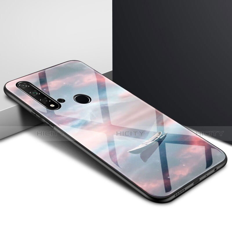 Coque Rebord Contour Silicone et Vitre Miroir Housse Etui Degrade Arc en Ciel H01 pour Huawei Nova 5i Plus