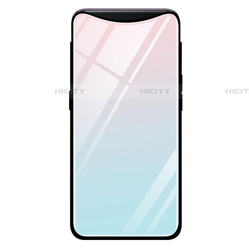 Coque Rebord Contour Silicone et Vitre Miroir Housse Etui Degrade Arc en Ciel H01 pour Oppo Find X Plus