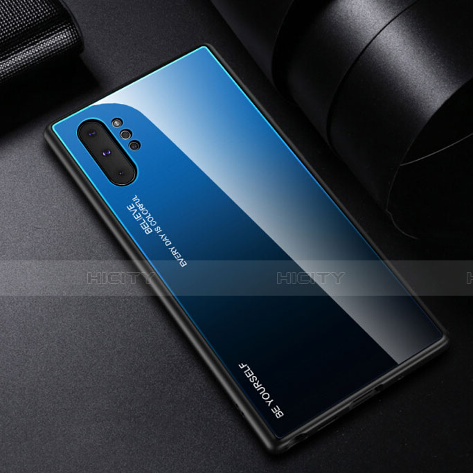 Coque Rebord Contour Silicone et Vitre Miroir Housse Etui Degrade Arc en Ciel H01 pour Samsung Galaxy Note 10 Plus 5G Plus