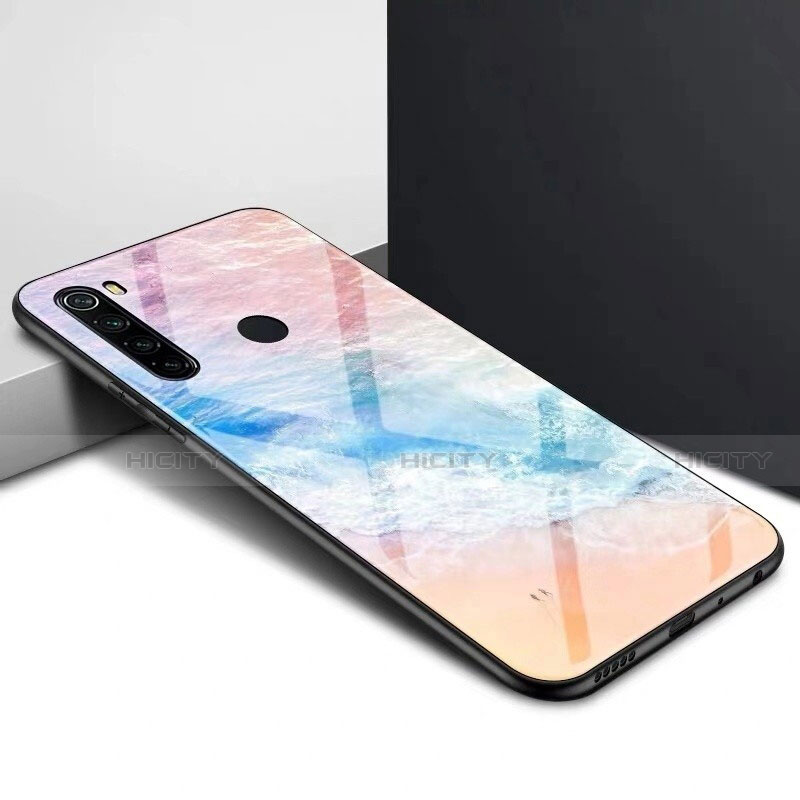 Coque Rebord Contour Silicone et Vitre Miroir Housse Etui Degrade Arc en Ciel H01 pour Xiaomi Redmi Note 8T Plus