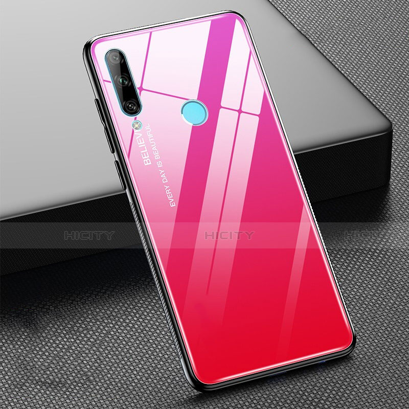 Coque Rebord Contour Silicone et Vitre Miroir Housse Etui Degrade Arc en Ciel H02 pour Huawei Honor 20 Lite Rouge Plus