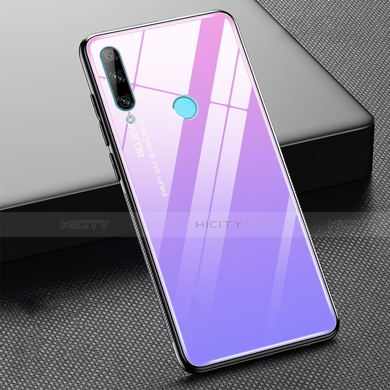 Coque Rebord Contour Silicone et Vitre Miroir Housse Etui Degrade Arc en Ciel H02 pour Huawei Honor 20i Violet Plus