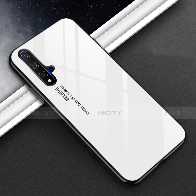 Coque Rebord Contour Silicone et Vitre Miroir Housse Etui Degrade Arc en Ciel H02 pour Huawei Nova 5 Plus