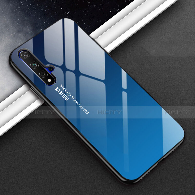 Coque Rebord Contour Silicone et Vitre Miroir Housse Etui Degrade Arc en Ciel H02 pour Huawei Nova 5 Plus