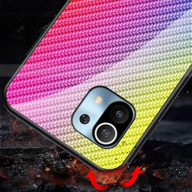 Coque Rebord Contour Silicone et Vitre Miroir Housse Etui Degrade Arc en Ciel H03 pour Xiaomi Mi 11 Lite 5G Plus