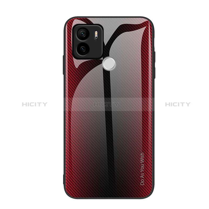 Coque Rebord Contour Silicone et Vitre Miroir Housse Etui Degrade Arc en Ciel JM1 pour Xiaomi Redmi A1 Plus Rouge Plus