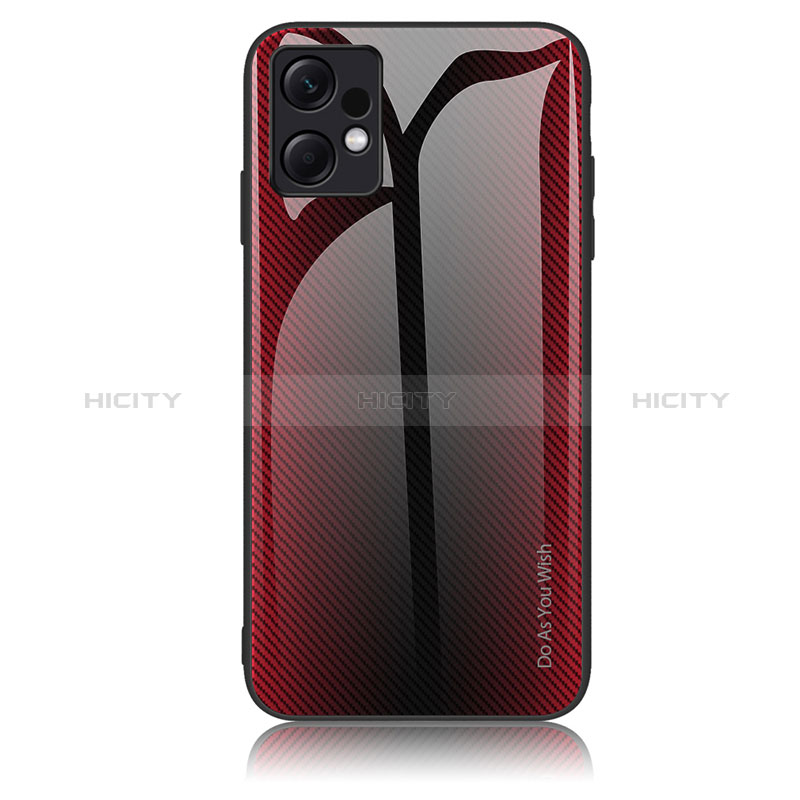 Coque Rebord Contour Silicone et Vitre Miroir Housse Etui Degrade Arc en Ciel JM1 pour Xiaomi Redmi Note 12 4G Rouge Plus