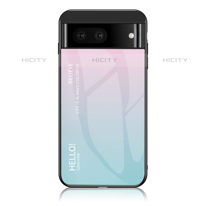 Coque Rebord Contour Silicone et Vitre Miroir Housse Etui Degrade Arc en Ciel LS1 pour Google Pixel 7 5G Plus