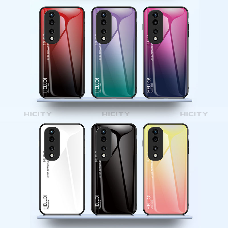 Coque Rebord Contour Silicone et Vitre Miroir Housse Etui Degrade Arc en Ciel LS1 pour Huawei Honor 70 Pro+ Plus 5G Plus