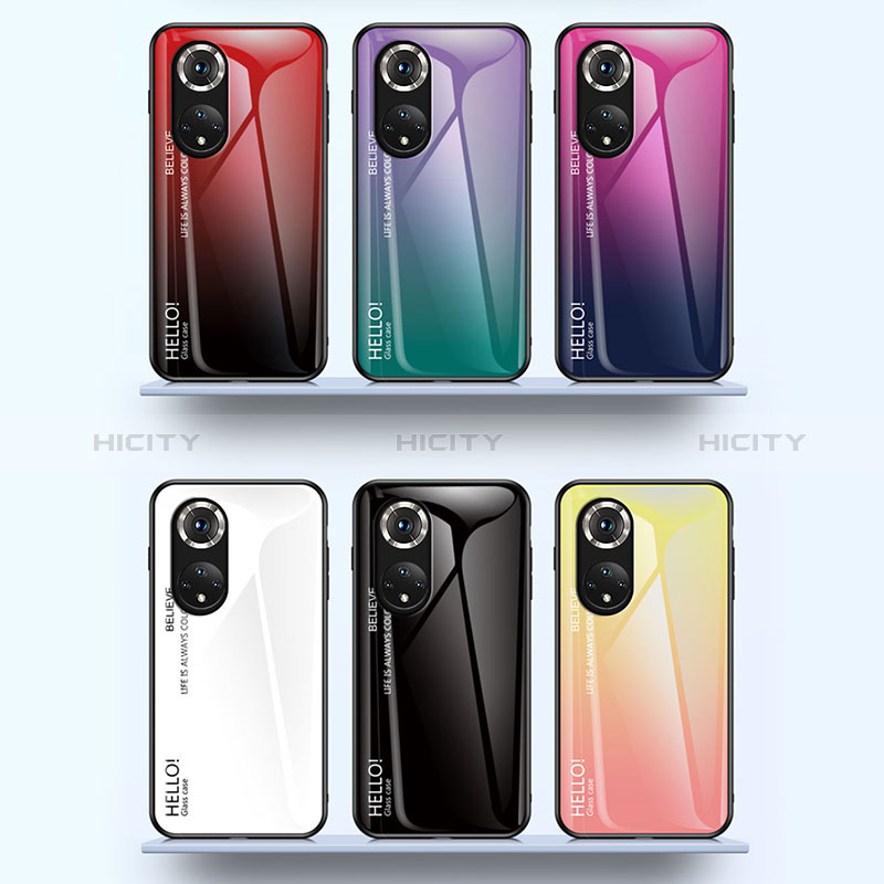 Coque Rebord Contour Silicone et Vitre Miroir Housse Etui Degrade Arc en Ciel LS1 pour Huawei Nova 9 Plus