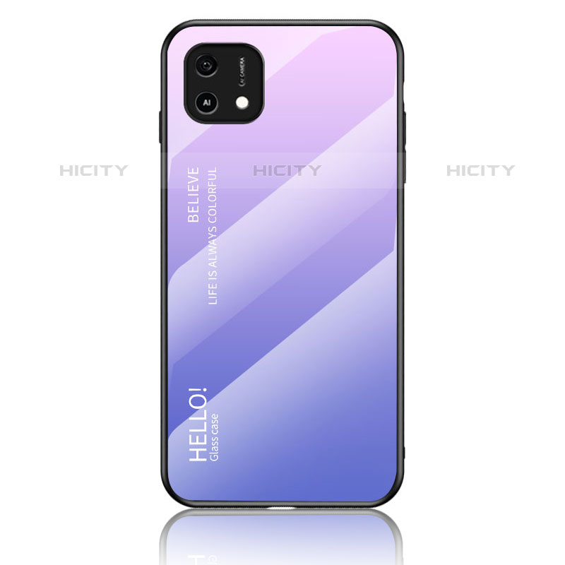 Coque Rebord Contour Silicone et Vitre Miroir Housse Etui Degrade Arc en Ciel LS1 pour Oppo A16e Plus