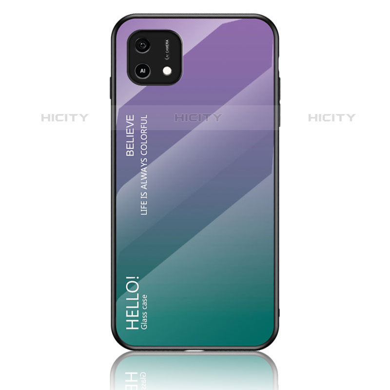 Coque Rebord Contour Silicone et Vitre Miroir Housse Etui Degrade Arc en Ciel LS1 pour Oppo A16K Plus