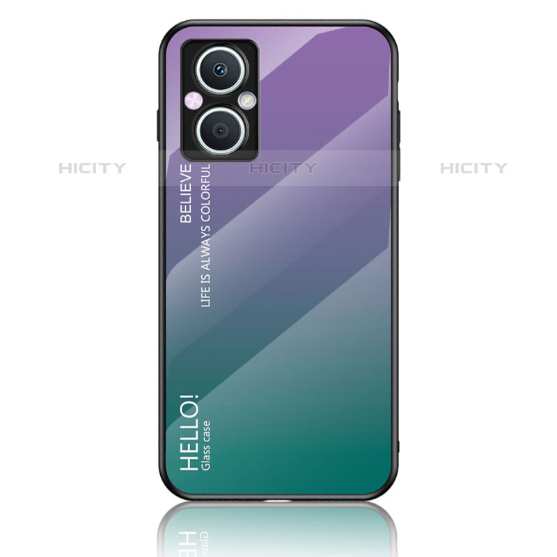 Coque Rebord Contour Silicone et Vitre Miroir Housse Etui Degrade Arc en Ciel LS1 pour Oppo F21 Pro 5G Mixte Plus