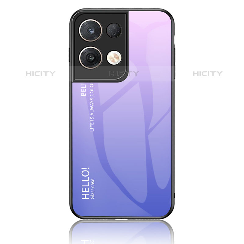 Coque Rebord Contour Silicone et Vitre Miroir Housse Etui Degrade Arc en Ciel LS1 pour Oppo Reno8 Pro+ Plus 5G Plus