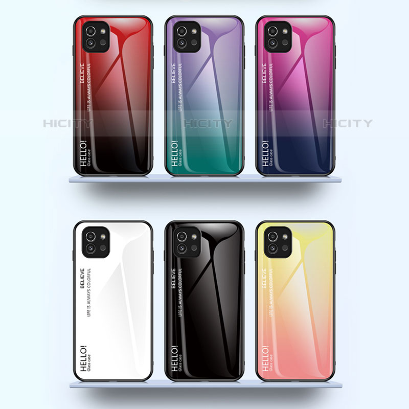 Coque Rebord Contour Silicone et Vitre Miroir Housse Etui Degrade Arc en Ciel LS1 pour Samsung Galaxy A03 Plus